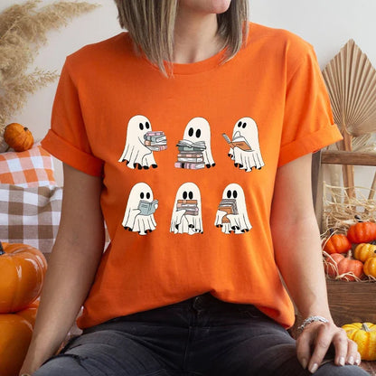 Boo Reading Books Halloween T-shirts