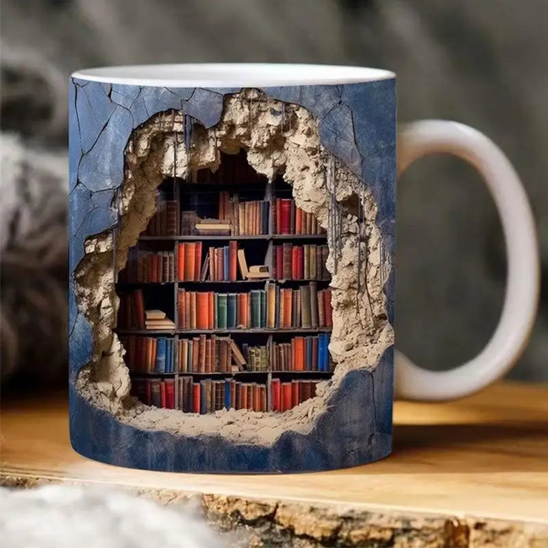 3D Creative Bookshelf Mug