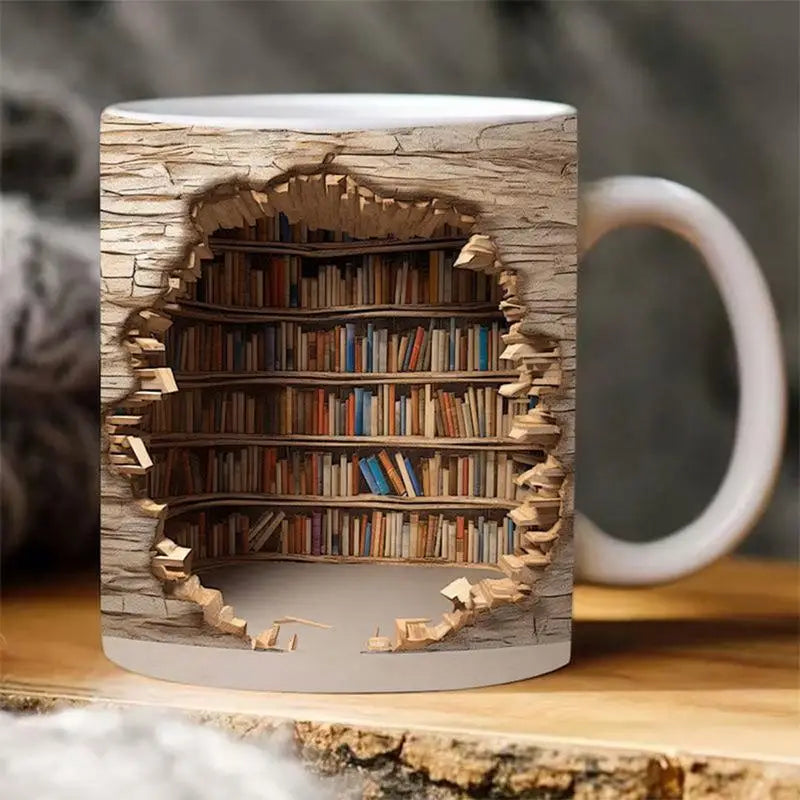 3D Creative Bookshelf Mug