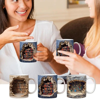 3D Creative Bookshelf Mug