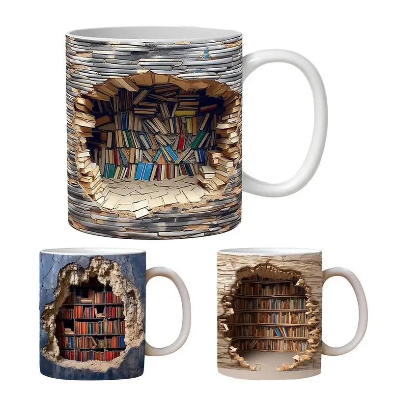 3D Creative Bookshelf Mug