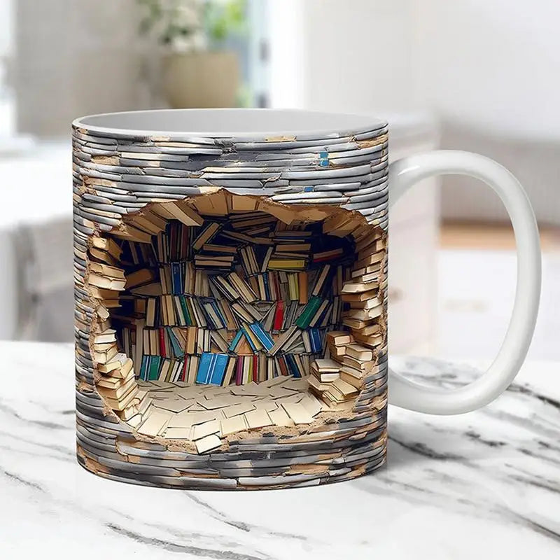 3D Creative Bookshelf Mug